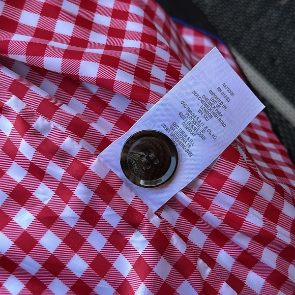 Dennis Basso Water Resistant Button Front Jacket with Printed red white lining - Picture 7 of 13